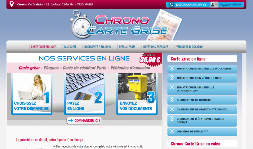 Chrono Carte Grise