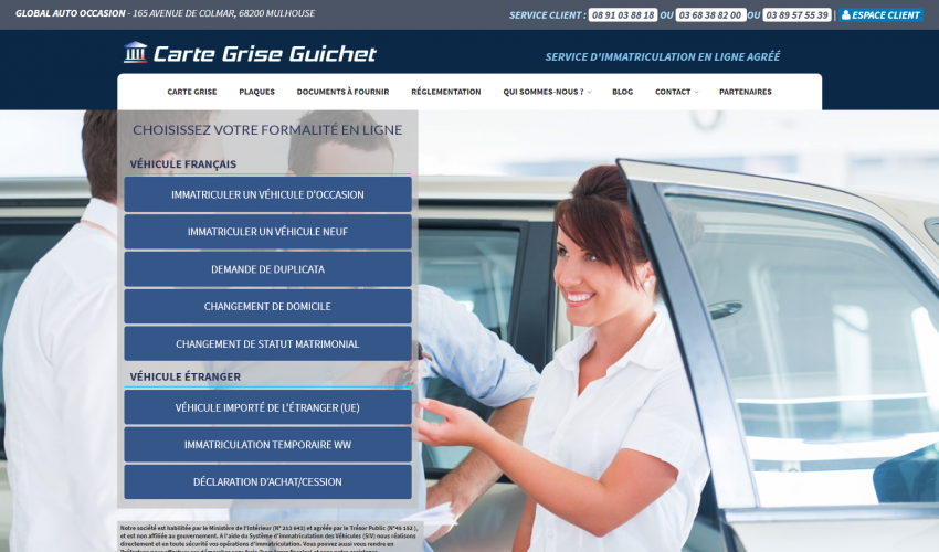 Site web Carte Grise Guichet