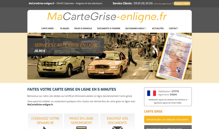 Site web MaCarteGrise-enligne.fr